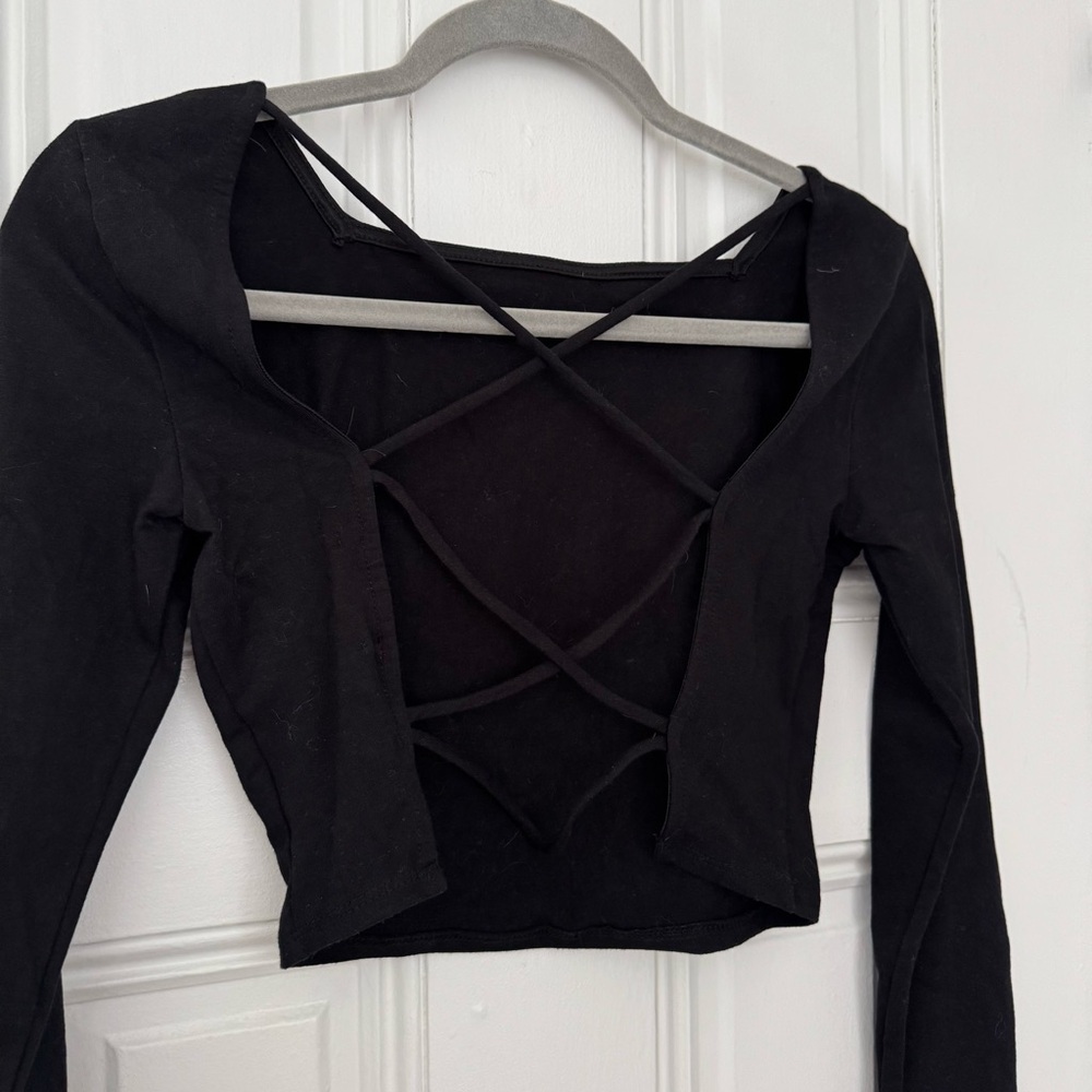 Urban Outfitters Spandex Crisscross Long Sleeve Top